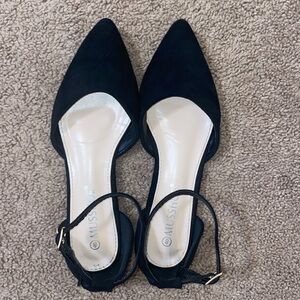 Black Suede Pointed Flats